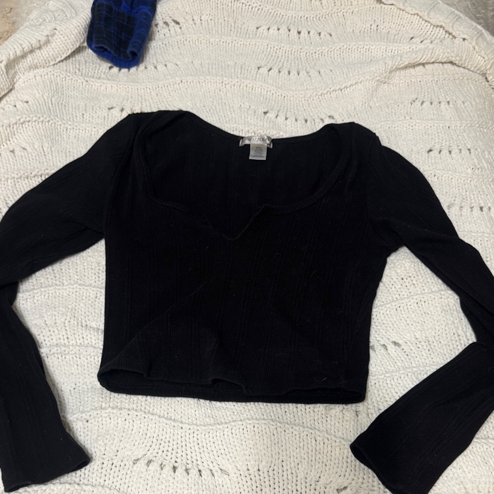 Bozzolo Charcoal Ribbed Top